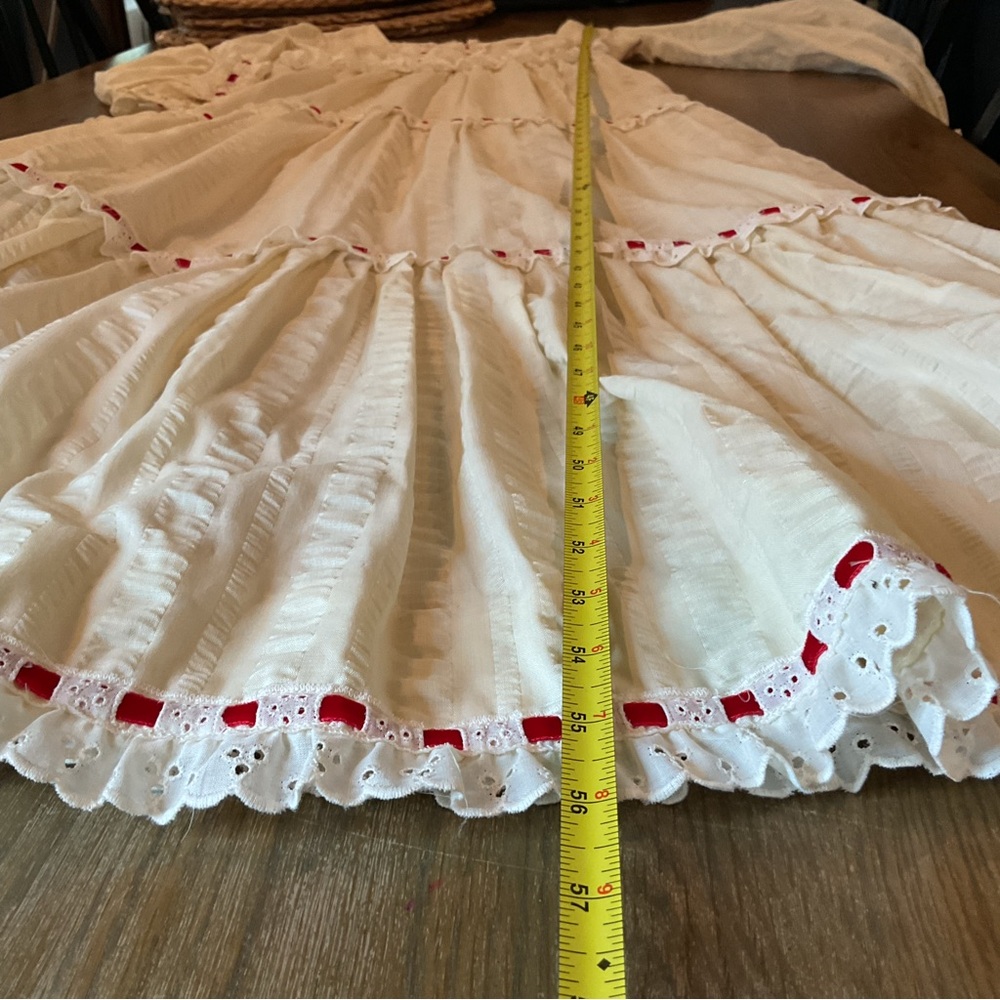 Vintage 70s Wedding Dress Long Sleeve Maxi Cottage Prairie Eyelet Lace - Picture 15 of 16
